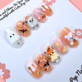 Pumpkin Fluff Cute Autumn Press-On Nails