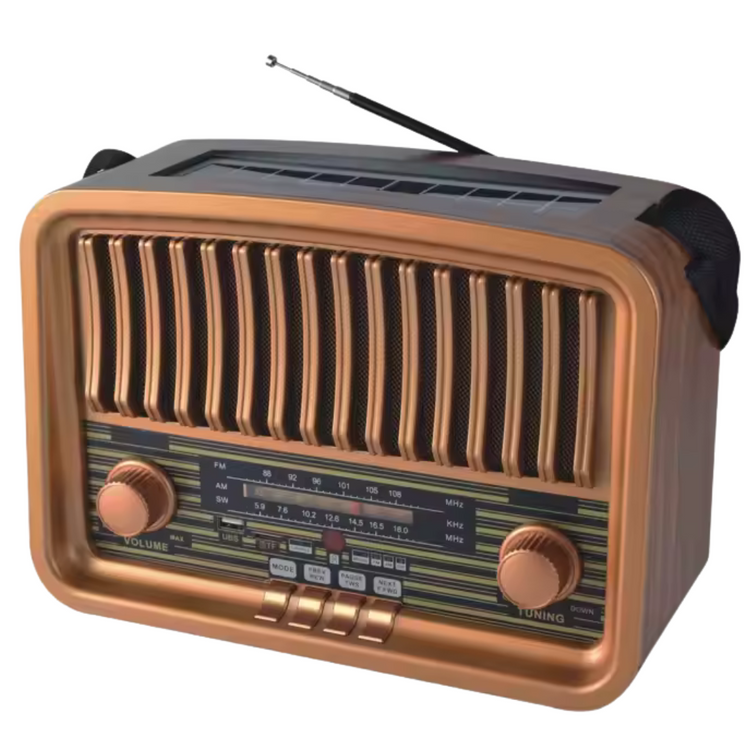 PowerSafe Emergency Radio AA2024-0435, portable electronic device with digital display and radio controls, in black.
