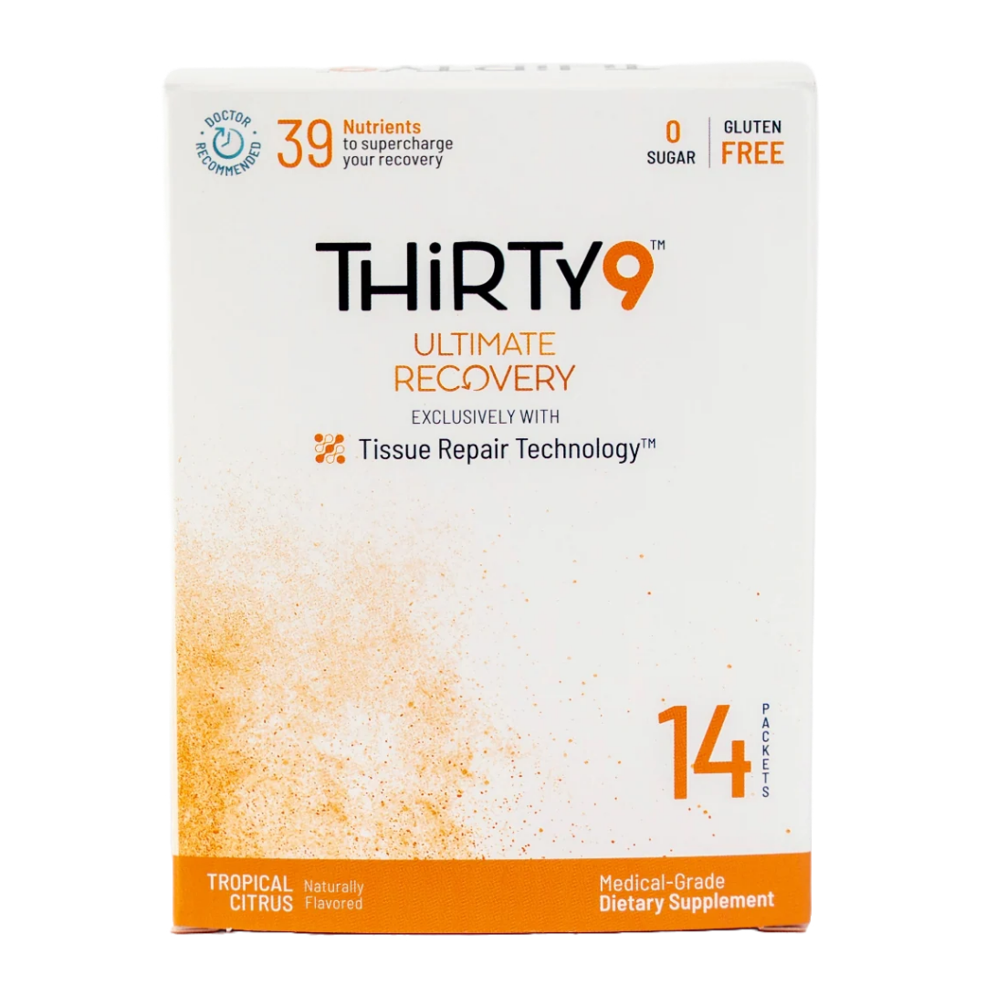 Recovery 39 Nutrient Drink Mix Packets by Farmacias Savia, 14-count, featuring colorful packets and the product label.