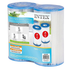 Two Hogar replacement pool filter cartridges by Farmacias Savia, showing clean, cylindrical filters with pleated design.