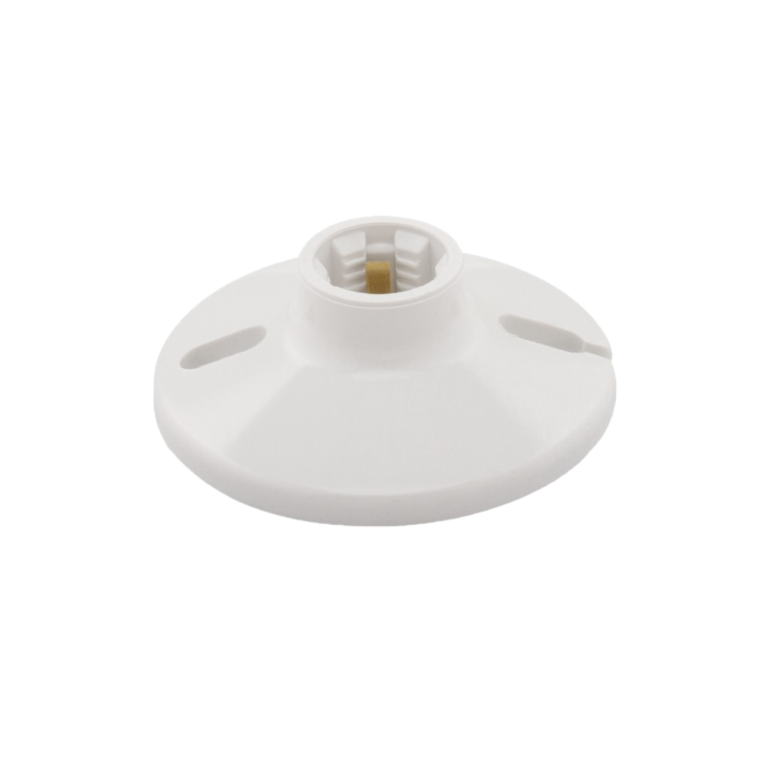 Plastic ceiling rose canopy cover for ceiling fixtures, designed for easy installation and a clean finish in electrical setups.