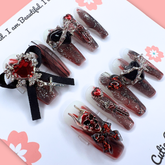Red Demon Gothic Press-On Nail Set