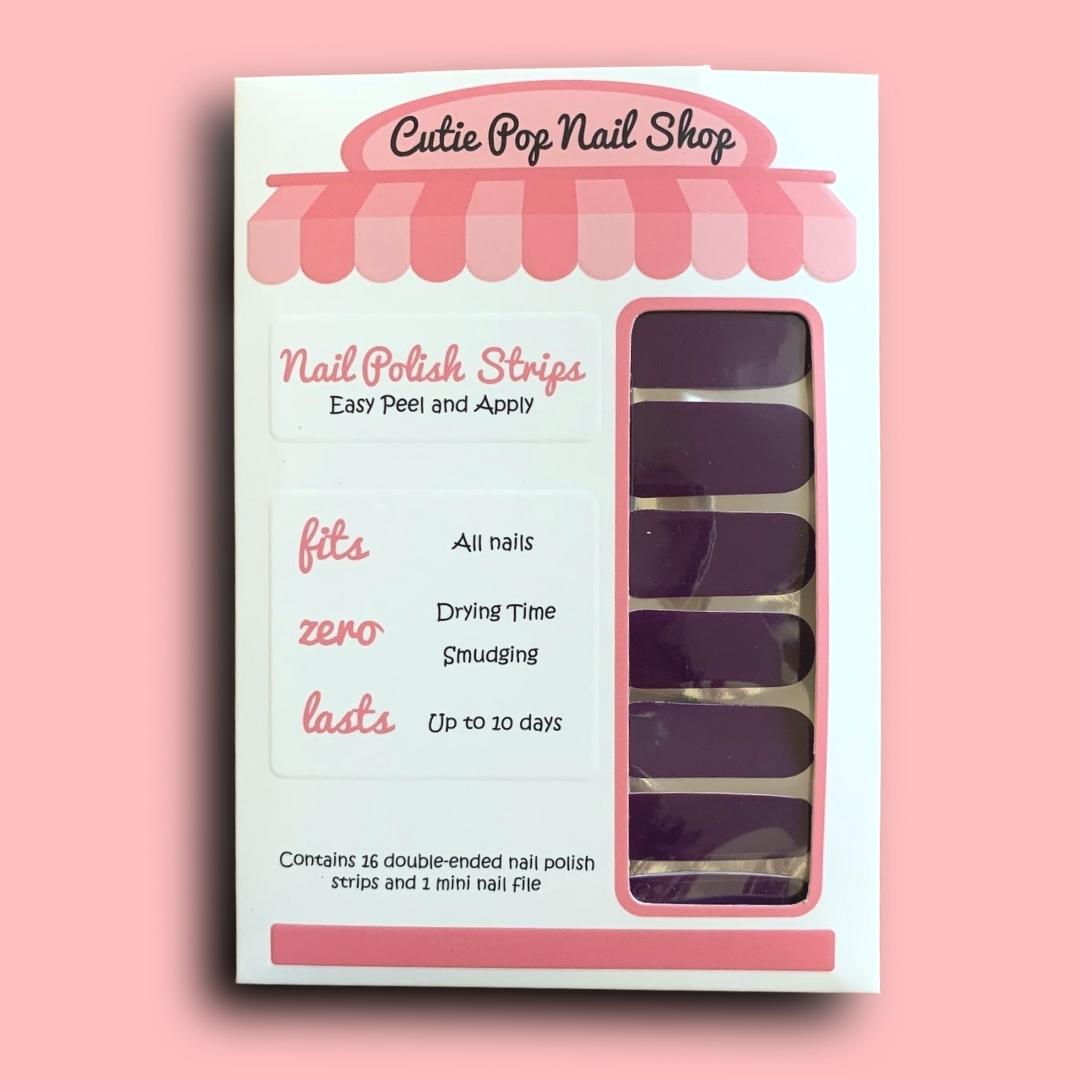 Galactic Sky nail strips by Cutie Pop Nail Shop featuring cosmic-inspired galaxy design for stylish manicures.