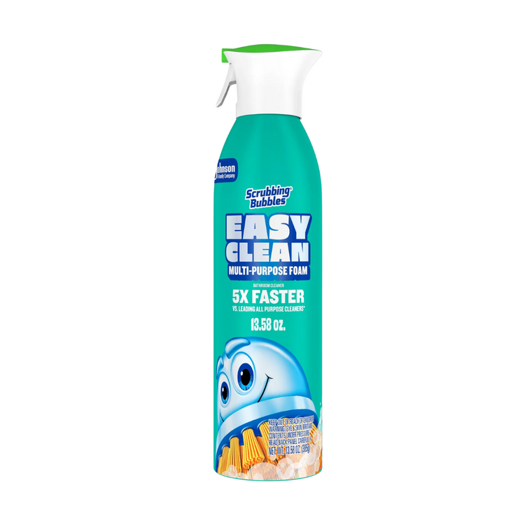 Scrubbing Bubbles Easy Clean Bathroom Cleaner spray bottle, 13.58 oz, designed for cleaning bathroom surfaces effectively.