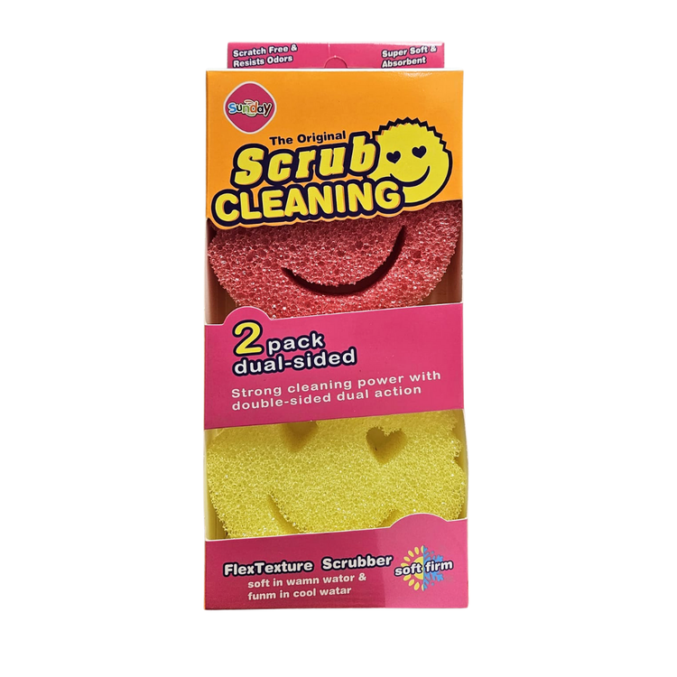 Farmacias Savia Original Scrub Cleaning Sponges, 2-pack, durable kitchen scrub sponges with textured surface for effective cleaning.