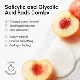 Maree glycolic and salicylic acid peel pads for clear, smooth skin, showing the exfoliating pads with liquid solution inside.
