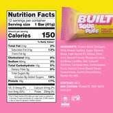 Built Pink Lemonade Sour Puff stack featuring vibrant pink lemonade-flavored sour candies in a 12-count package.