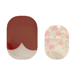 Cutie Pop Nail Shop Modern Tip Hearts nail strips featuring stylish heart designs on a neutral background.