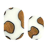 Guernsey Gold nail strips by Cutie Pop Nail Shop, showcasing shiny gold and intricate design for stylish manicures.
