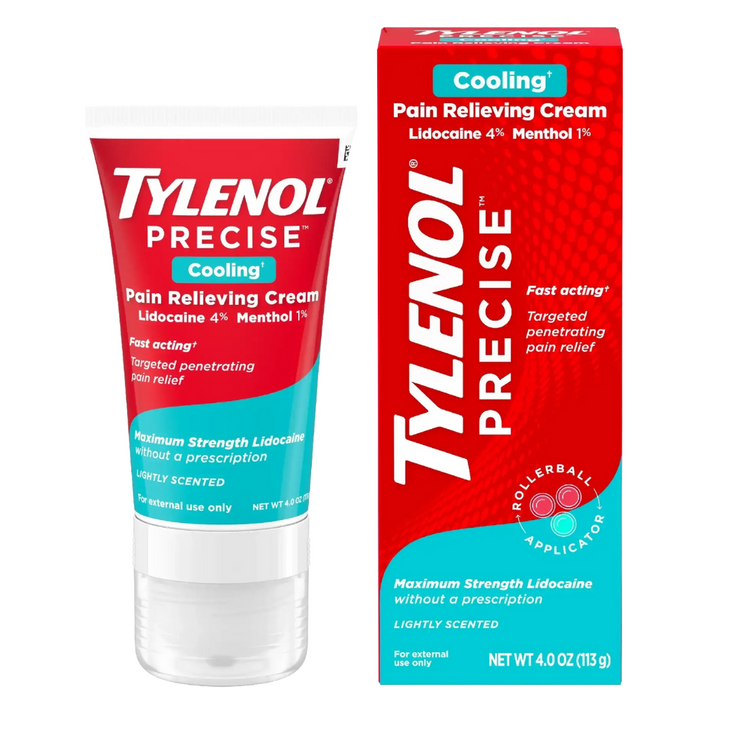 Farmacias Savia Tylenol Precise Cooling Pain Relief Cream 4oz tube, soothing topical pain relief with cooling sensation