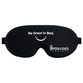 Upgraded Formulas Be Great In Bed Sleep Mask in soft fabric, featuring adjustable strap for comfortable sleep and relaxation.