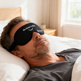 Upgraded Formulas Be Great In Bed Sleep Mask showing a soft, comfortable sleep mask with adjustable straps for restful sleep.