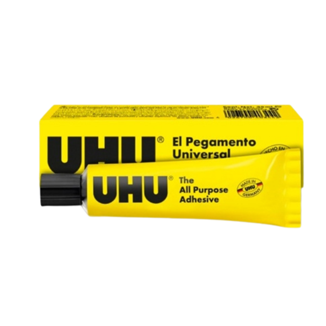 UHU All Purpose Adhesive 35g in school supply packaging, suitable for arts and crafts, by Farmacias Savia