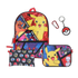 Pokemon-themed backpack with matching lunchbox and pencil case, featuring colorful Pokemon characters and adjustable straps.