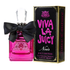 Viva La Juicy Noir Eau de Parfum for women in 3.4 oz bottle, featuring elegant packaging and perfume spray.