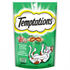 Whiskas Temptations Seafood cat food snack in a 3 oz package, showcasing the flavorful seafood variety for cats.