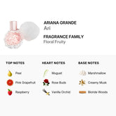 Ariana Grande Ari Eau de Parfum Spray Tester for Women, 3.4oz, featuring a sleek floral fragrance bottle.