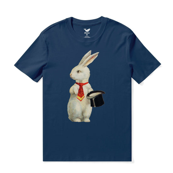 Easter Hawaiian Tee For Men Best Easter Wishes Tee Crew Neck 100% Cotton - NAVY BLUE