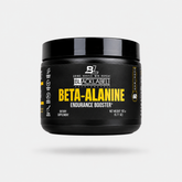 BlackLabel Supplements BETA-ALANINE powder container showing the product label and branding.