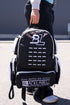 BlackLabel 26L backpack from BLACKLABEL Supplements, black nylon material with adjustable straps and multiple compartments.
