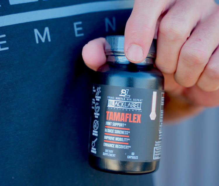 BlackLabel Supplements Health & Wellness Stack with various supplements in white bottles on a clean background.