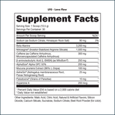 Bucked Up LFG Burn thermogenic pre-workout supplement label showing nutritional panel and ingredients.