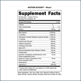 Bucked Up Mother Bucker pre-workout supplement label showing nutritional panel and 20 servings.