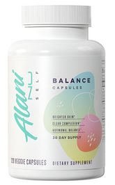 Alani Nu Balance Capsules by Comito Wellness, 120 vegetarian vitamin capsules designed to support overall wellness and hormone balance.