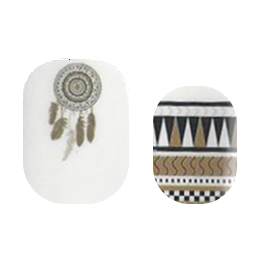 Cutie Pop Nail Shop Ancestral Roots nail strips with intricate tribal patterns, perfect for stylish nail art.