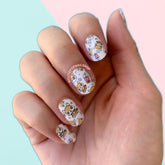 Boba Love nail strips from Cutie Pop Nail Shop featuring cute boba tea designs on colorful nail strips.