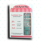 Boho Art Deco nail strips by Cutie Pop Nail Shop, featuring stylish, geometric nail art designs on adhesive strips.