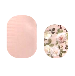 Dusty Rose nail strips from Cutie Pop Nail Shop featuring floral designs on a soft, dusty pink background.