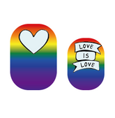 Love is Love nail strips by Cutie Pop Nail Shop, featuring colorful, stylish nail art designs on a set of decorative nail strips.