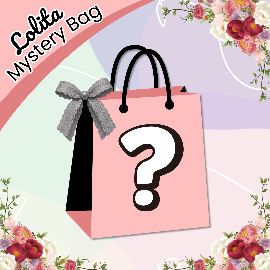 Cutie Pop Nail Shop mystery grab bag containing Lolita-themed nail strips with colorful, intricate designs.