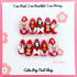 Red Victorian Shadows press-on almond nails by Cutie Pop Nail Shop with elegant Victorian design.