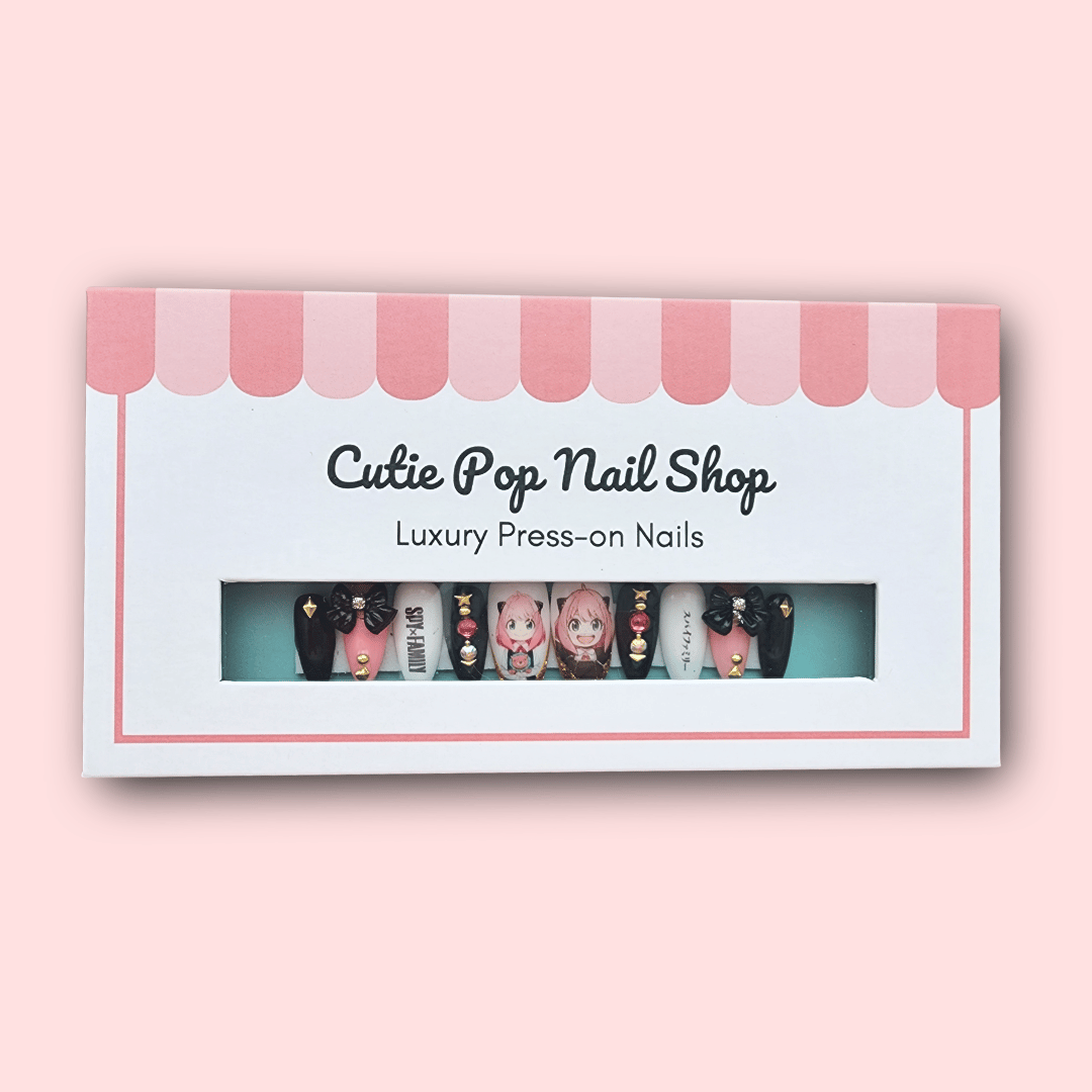 Short almond-shaped press-on nails from Cutie Pop Nail Shop, style Anya, in a natural, elegant design.