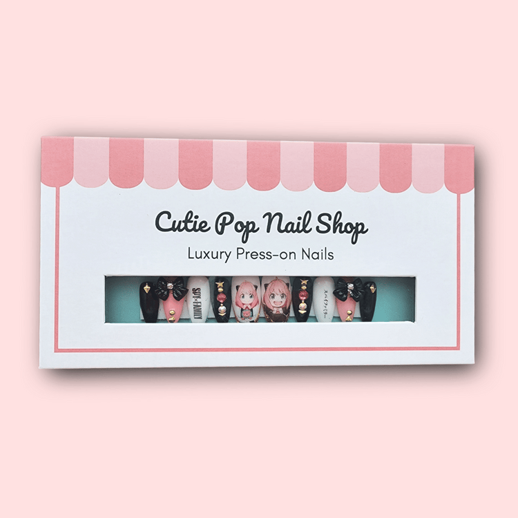Short almond-shaped press-on nails from Cutie Pop Nail Shop, style Anya, in a natural, elegant design.