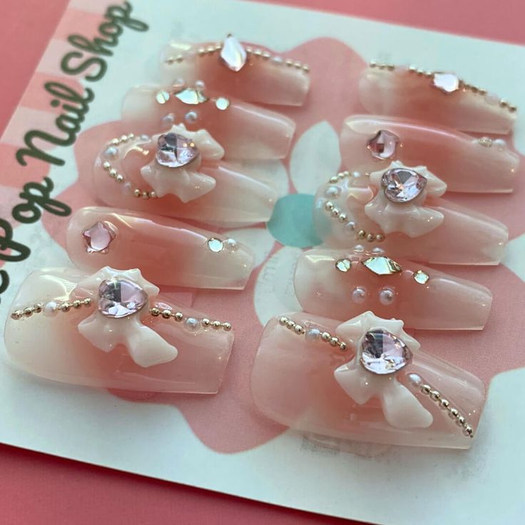 Medium coffin press-on nails with a Sweet Moon Guardian design by Cutie Pop Nail Shop, featuring celestial moon patterns.