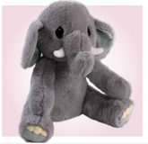 Large grey elephant plush toy from DoodleBug&