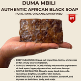 Authentic African Black Soap by Duma Mbili LLC in a 4 oz bar, organic skincare for clear and glowing skin.