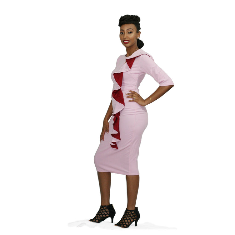 Duma Mbili LLC casual dashiki pencil dress featuring vibrant, colorful fabric and a fitted silhouette for stylish everyday wear.