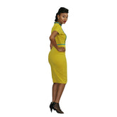 Duma Mbili LLC dashiki sequins pencil dress in vibrant fabric with sparkling sequin details, form-fitting and stylish for special occasions.
