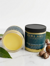 Duma Mbili Shea Mango Cocoa Triple-Butter Hair Balm jar showing creamy shea, mango, and cocoa butters for nourishing hair care