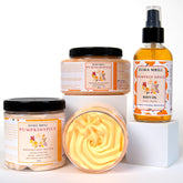 Duma Mbili LLC Fall Enchantment Bundle with cinnamon bun scented whipped body butter in a jar, perfect for autumn skincare.