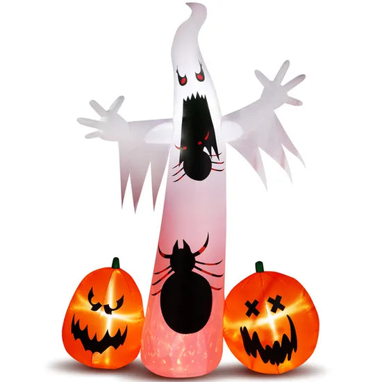 Outlets Yiume 11.8 ft Halloween inflatable with ghost, spider, and pumpkin for outdoor yard and lawn Halloween decorations.