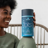 Energybits small bag of plant-based algae energy bites, featuring natural green color and resealable packaging.