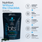 Large bag of ENERGYbits Spirulina from ENERGYbits, showing the blue-green algae supplement in a resealable package.