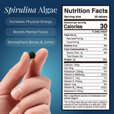 Large bag of ENERGYbits Spirulina, a natural green superfood supplement in resealable packaging.