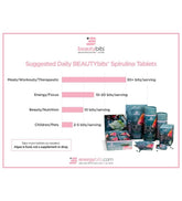 Large bag of ENERGYbits BEAUTYbits® Spirulina supplement, showing the subscription packaging with green spirulina flakes inside.