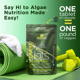 Large bag of ENERGYbits RECOVERYbits® Chlorella supplement, natural green algae for health support, in a subscription-sized package.